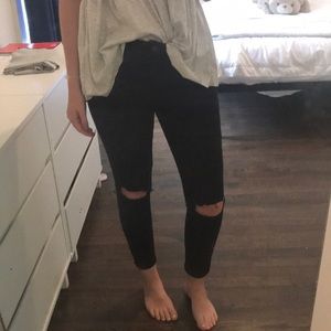 High waisted black skinny jeans